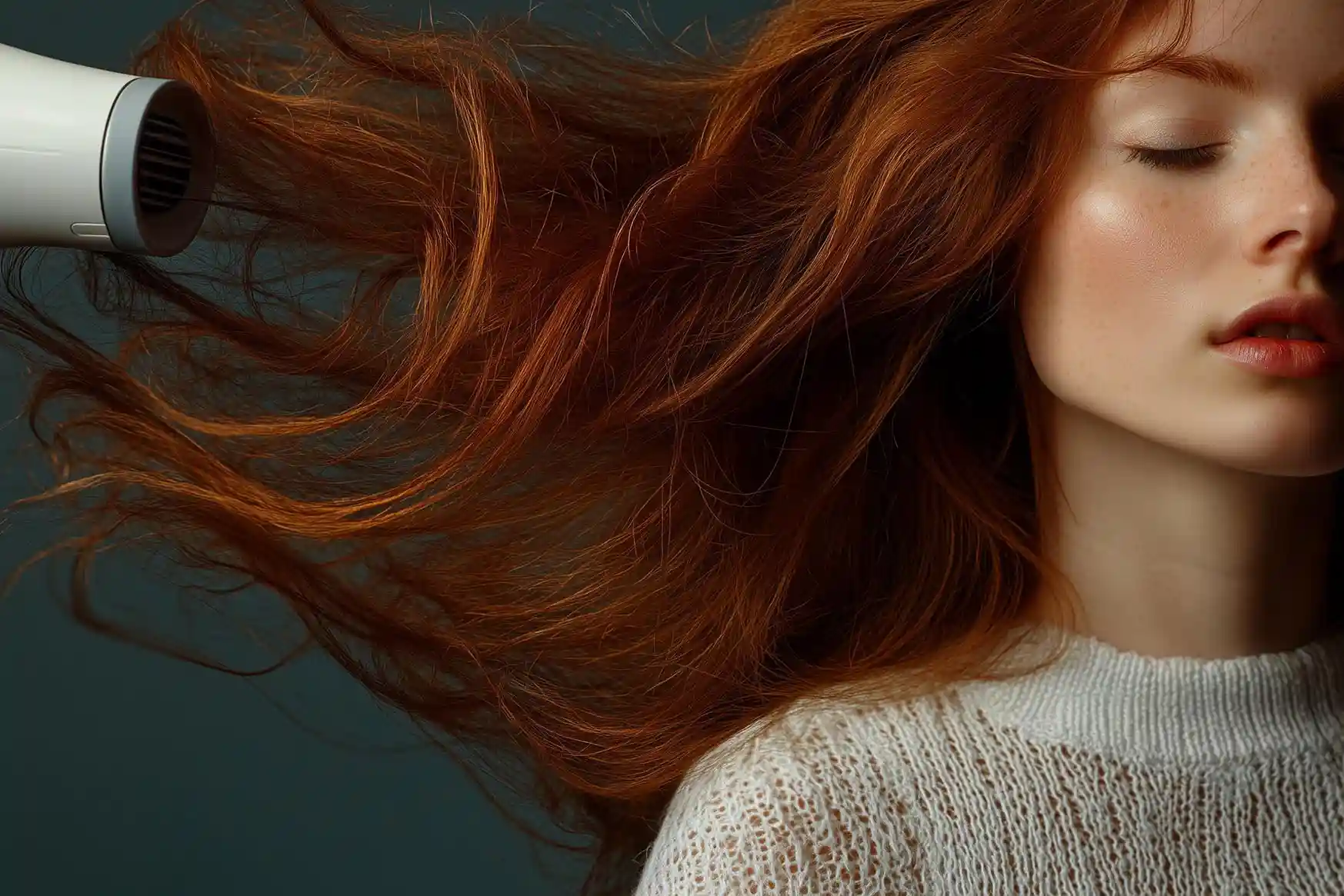 Blow-drying extensions with low heat and heat protection